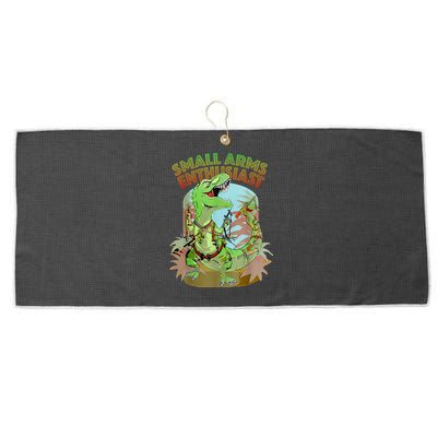 Small Arms Enthusiast Funny Trex Dinosaur Gun Large Microfiber Waffle Golf Towel