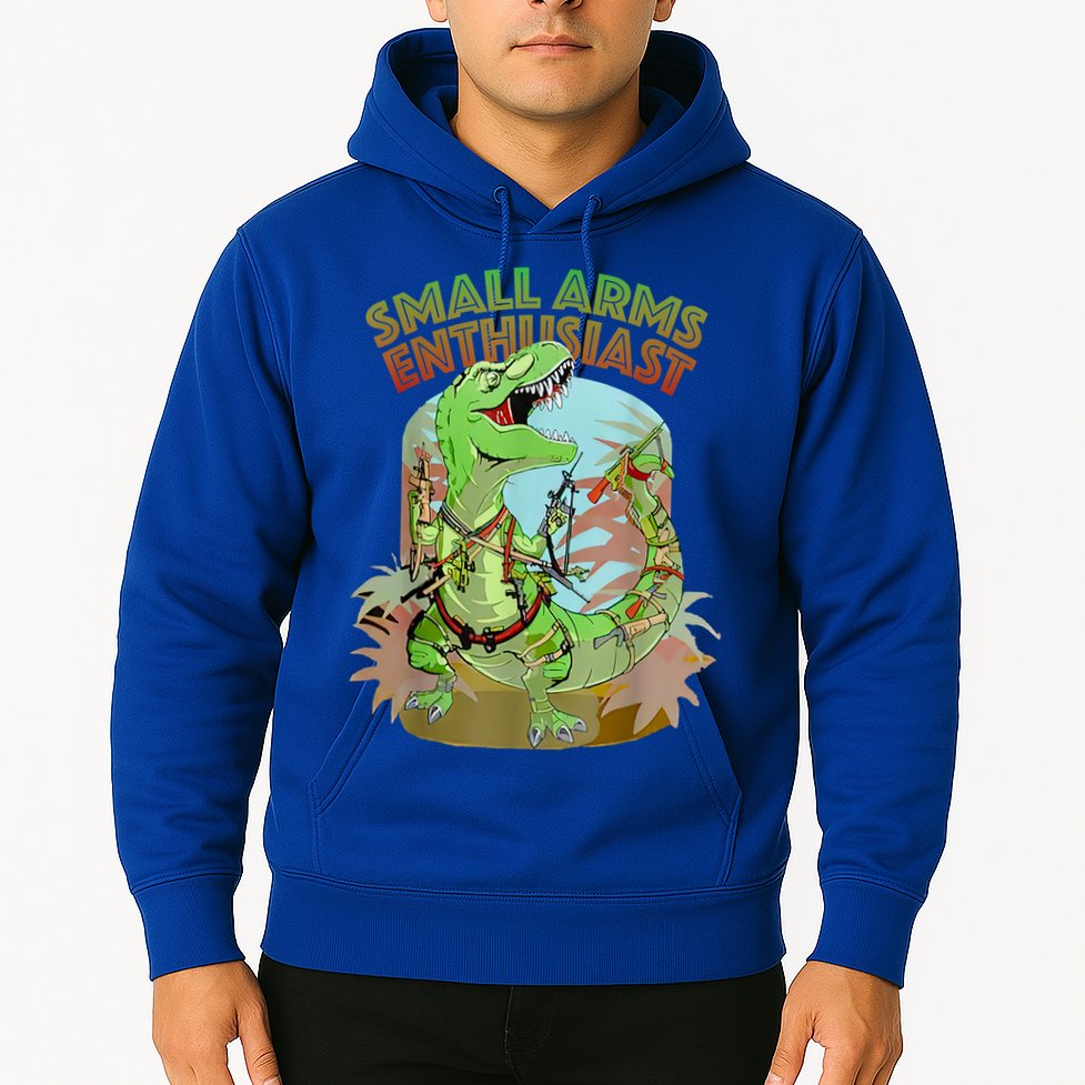 Small Arms Enthusiast Funny Trex Dinosaur Gun Hoodie