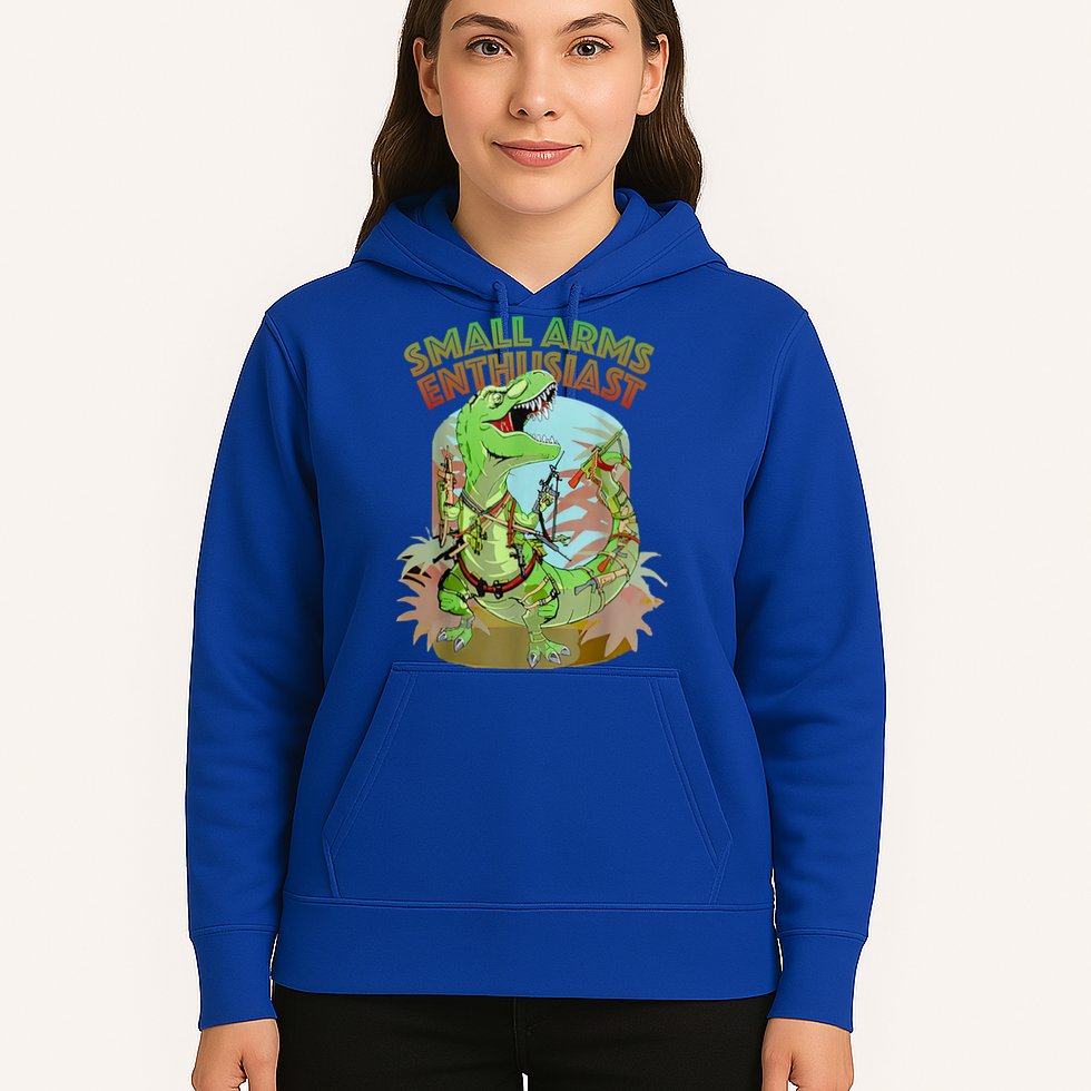 Small Arms Enthusiast Funny Trex Dinosaur Gun Hoodie