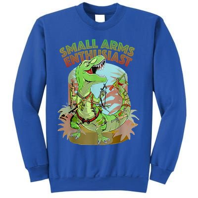 Small Arms Enthusiast Funny Trex Dinosaur Gun Sweatshirt