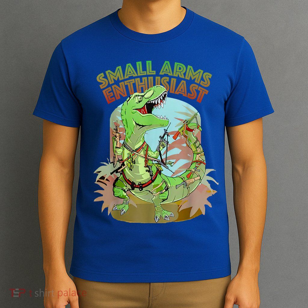 Small Arms Enthusiast Funny Trex Dinosaur Gun T-Shirt