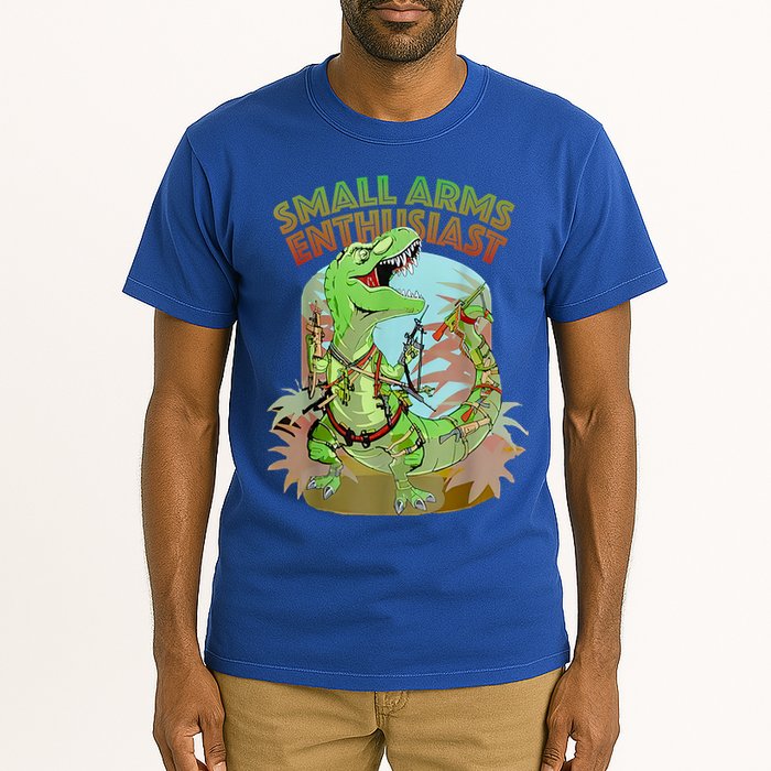 Small Arms Enthusiast Funny Trex Dinosaur Gun Tall T-Shirt