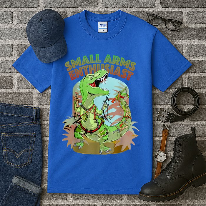 Small Arms Enthusiast Funny Trex Dinosaur Gun Tall T-Shirt