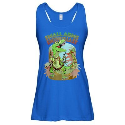 Small Arms Enthusiast Funny Trex Dinosaur Gun Ladies Essential Flowy Tank