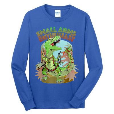 Small Arms Enthusiast Funny Trex Dinosaur Gun Tall Long Sleeve T-Shirt