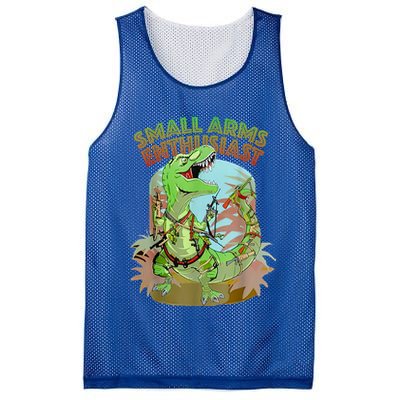 Small Arms Enthusiast Funny Trex Dinosaur Gun Mesh Reversible Basketball Jersey Tank