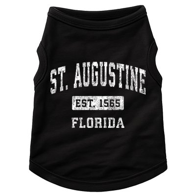St. Augustine Est 1565 Florida Fl Vintage Established Sports Design Doggie Tank