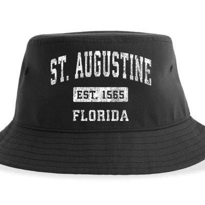 St. Augustine Est 1565 Florida Fl Vintage Established Sports Design Sustainable Bucket Hat