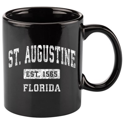 St. Augustine Est 1565 Florida Fl Vintage Established Sports Design 11oz C Handle Ceramic Mug