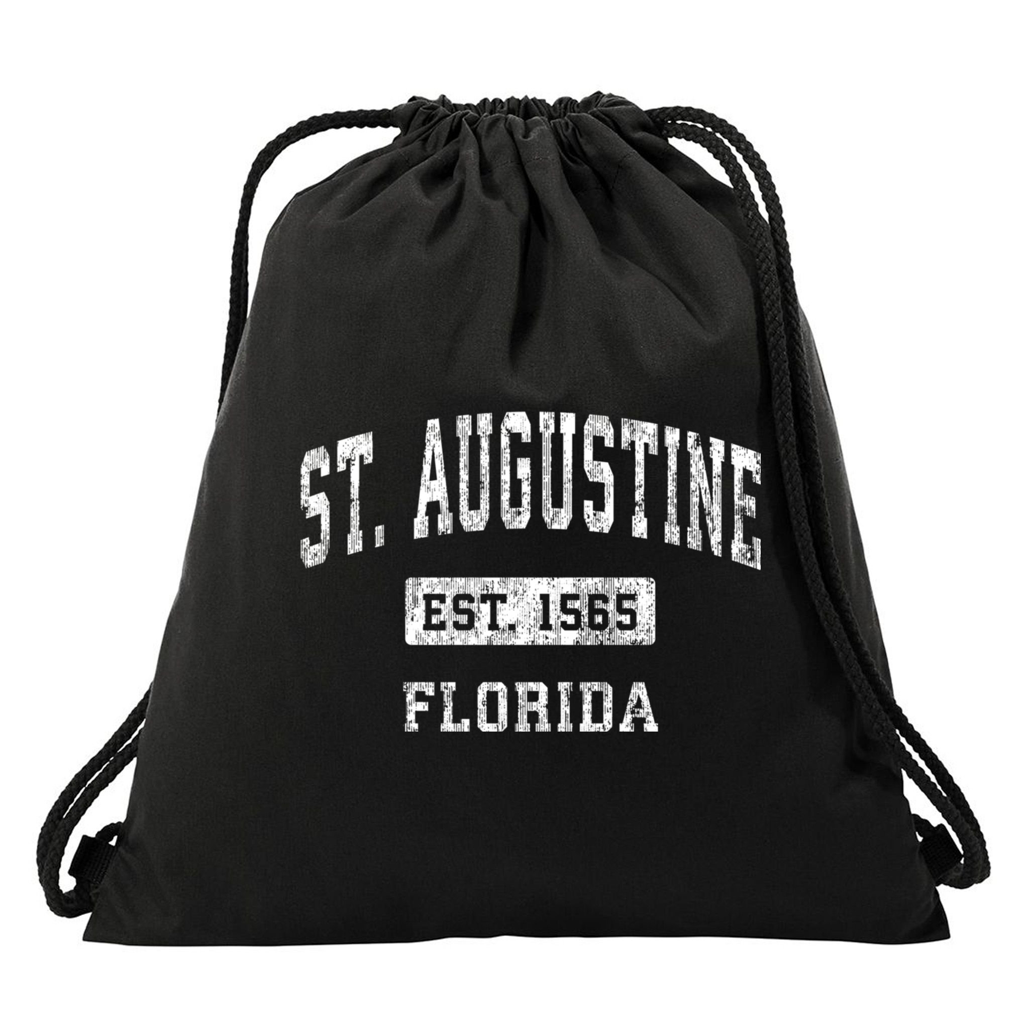 St. Augustine Est 1565 Florida Fl Vintage Established Sports Design Drawstring Bag