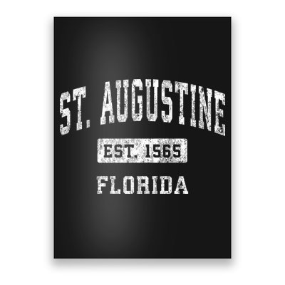 St. Augustine Est 1565 Florida Fl Vintage Established Sports Design Poster