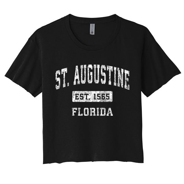 St. Augustine Est 1565 Florida Fl Vintage Established Sports Design Crop Top