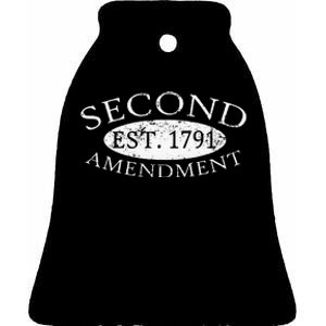 Second Amendment Est. 1791 Right To Bear Arms Ceramic Bell Ornament