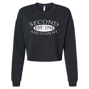 Second Amendment Est. 1791 Right To Bear Arms Cropped Pullover Crew