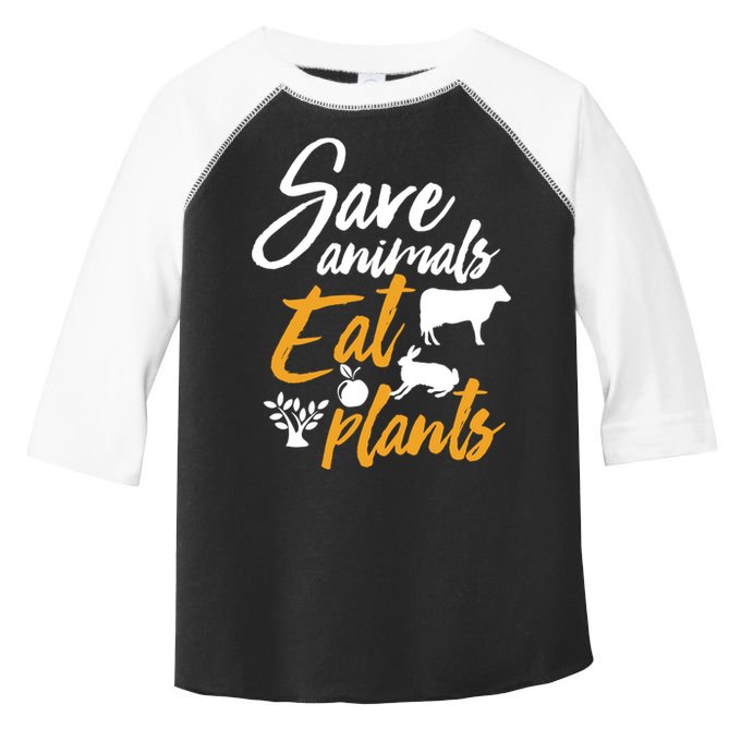 Save Animals Eat Plants Funny Vegan Vegetarian Animal Lover Gift Toddler Fine Jersey T-Shirt