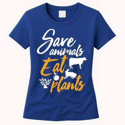 Save Animals Eat Plants Funny Vegan Vegetarian Animal Lover Gift Womens T-Shirt