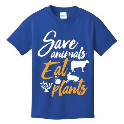 Save Animals Eat Plants Funny Vegan Vegetarian Animal Lover Gift Kids T-Shirt