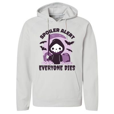 Spoiler Alert Everyone Dies Reaper Halloween Performance Fleece Hoodie