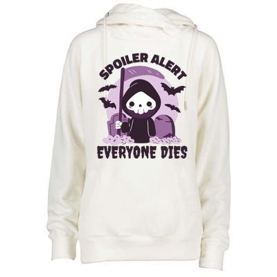 Spoiler Alert Everyone Dies Reaper Halloween Womens Funnel Neck Pullover Hood