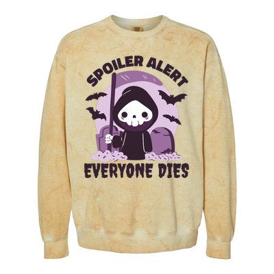 Spoiler Alert Everyone Dies Reaper Halloween Colorblast Crewneck Sweatshirt