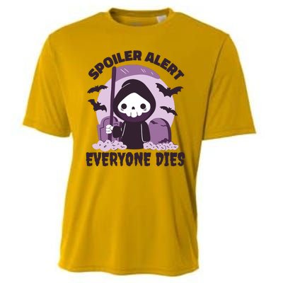 Spoiler Alert Everyone Dies Reaper Halloween Cooling Performance Crew T-Shirt