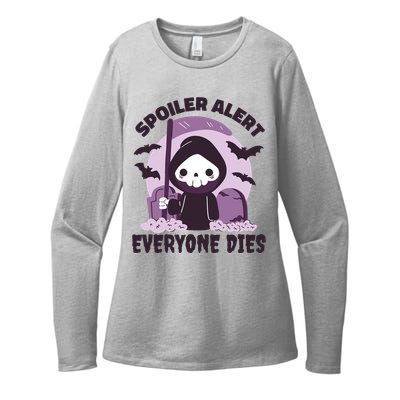 Spoiler Alert Everyone Dies Reaper Halloween Womens CVC Long Sleeve Shirt