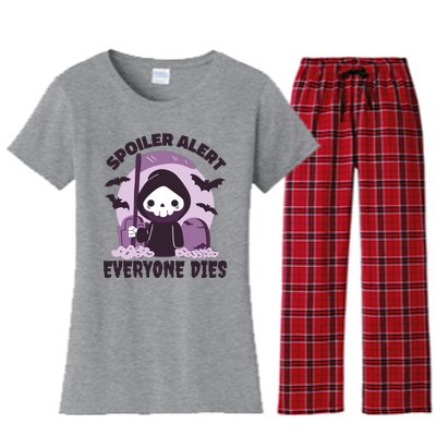 Spoiler Alert Everyone Dies Reaper Halloween Women's Flannel Pajama Set