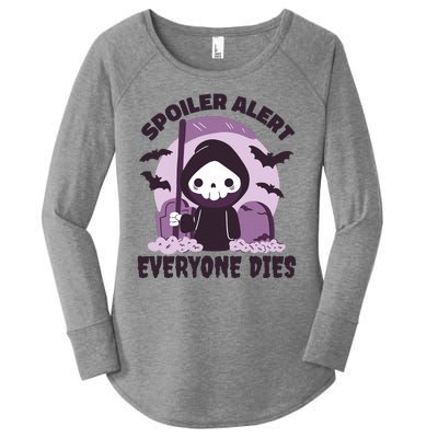 Spoiler Alert Everyone Dies Reaper Halloween Women's Perfect Tri Tunic Long Sleeve Shirt