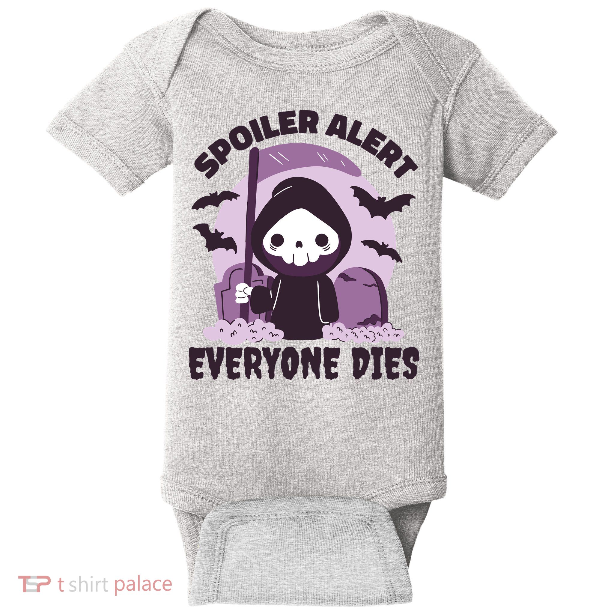 Spoiler Alert Everyone Dies Reaper Halloween Baby Bodysuit