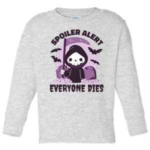 Spoiler Alert Everyone Dies Reaper Halloween Toddler Long Sleeve Shirt