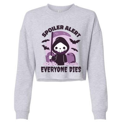 Spoiler Alert Everyone Dies Reaper Halloween Cropped Pullover Crew