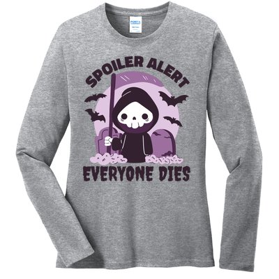 Spoiler Alert Everyone Dies Reaper Halloween Ladies Long Sleeve Shirt