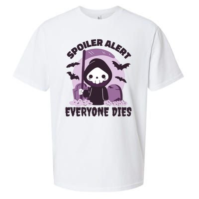 Spoiler Alert Everyone Dies Reaper Halloween Sueded Cloud Jersey T-Shirt