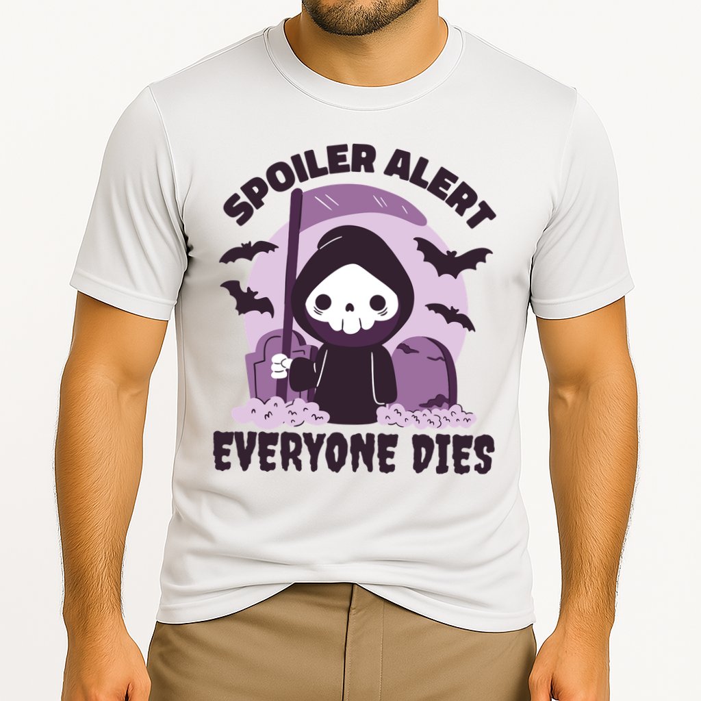 Spoiler Alert Everyone Dies Reaper Halloween Cooling Performance Crew T-Shirt