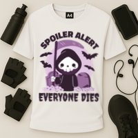 Spoiler Alert Everyone Dies Reaper Halloween Cooling Performance Crew T-Shirt