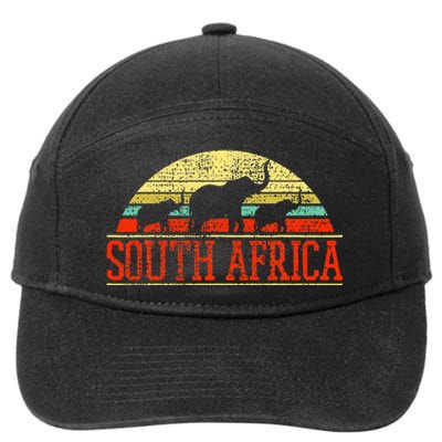 South Africa Elephant Gift Retro Vintage 7-Panel Snapback Hat