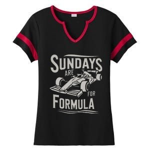 Sunday Are For Formula Racing Track Days & Motorsports Ladies Halftime Notch Neck Tee