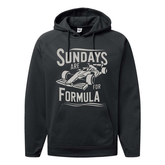 Sunday Are For Formula Racing Track Days & Motorsports Performance Fleece Hoodie