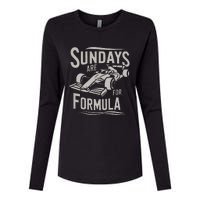 Sunday Are For Formula Racing Track Days & Motorsports Womens Cotton Relaxed Long Sleeve T-Shirt