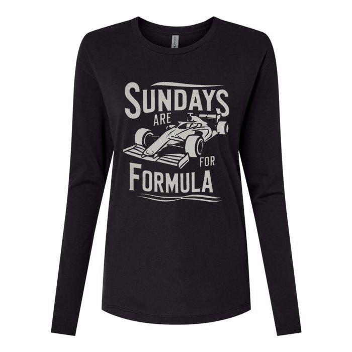 Sunday Are For Formula Racing Track Days & Motorsports Womens Cotton Relaxed Long Sleeve T-Shirt