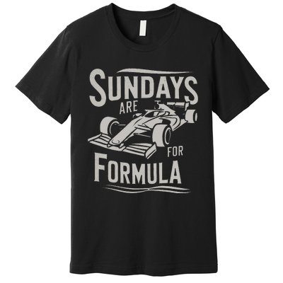 Sunday Are For Formula Racing Track Days & Motorsports Premium T-Shirt