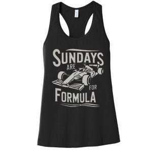 Sunday Are For Formula Racing Track Days & Motorsports Women's Racerback Tank