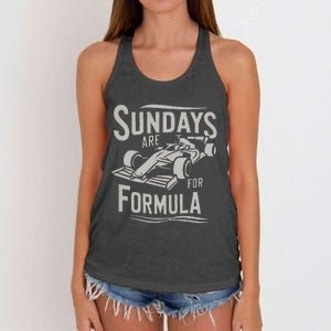 Sunday Are For Formula Racing Track Days & Motorsports Women's Knotted Racerback Tank