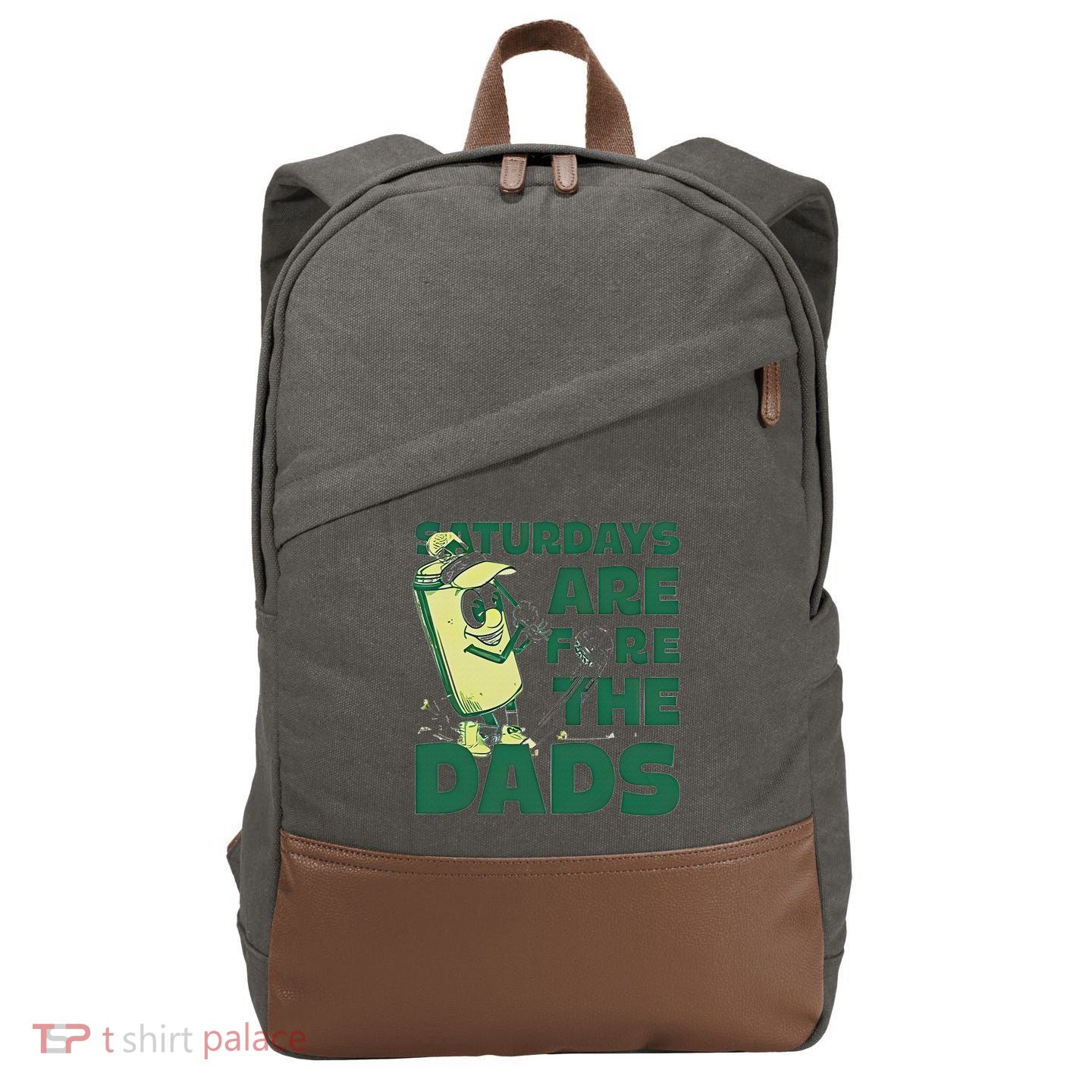 Saturdays Are Fore The Dads Golf Cotton Canvas Backpack