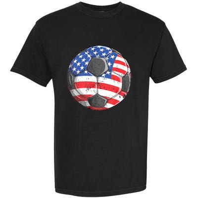 Soccer American Flag 4th Of July Garment-Dyed Heavyweight T-Shirt