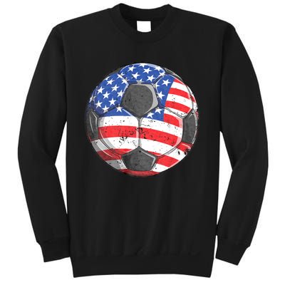 Soccer American Flag 4th Of July Sweatshirt