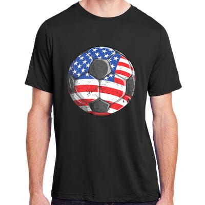 Soccer American Flag 4th Of July Adult ChromaSoft Performance T-Shirt