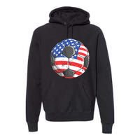 Soccer American Flag 4th Of July Premium Hoodie