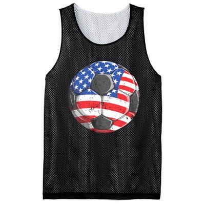 Soccer American Flag 4th Of July Mesh Reversible Basketball Jersey Tank