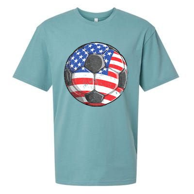 Soccer American Flag 4th Of July Sueded Cloud Jersey T-Shirt